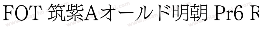 FOT 筑紫Aオールド明朝 Pr6 R字体转换